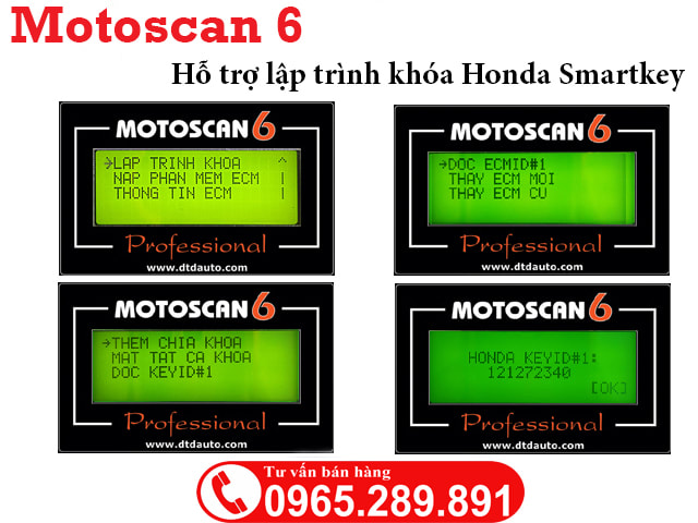  Motoscan 6 hỗ trợ lập trình Honda Smarkey
